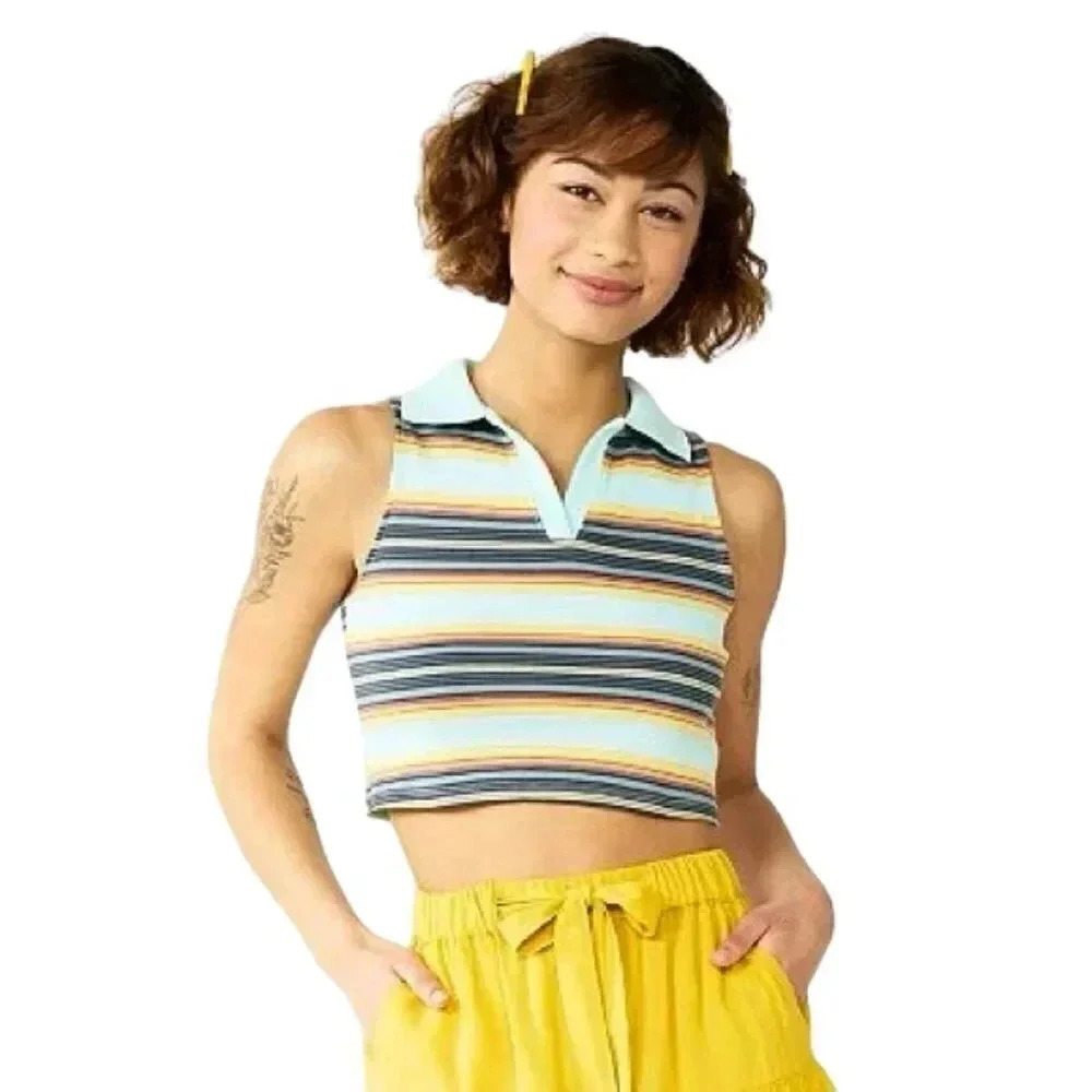 SO Collared Cropped Polo Tank 90s inspired Size Juniors XXL